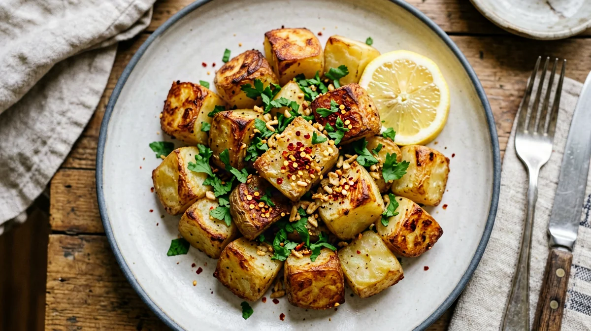 Patate piccanti alla libanese con aglio e coriandolo