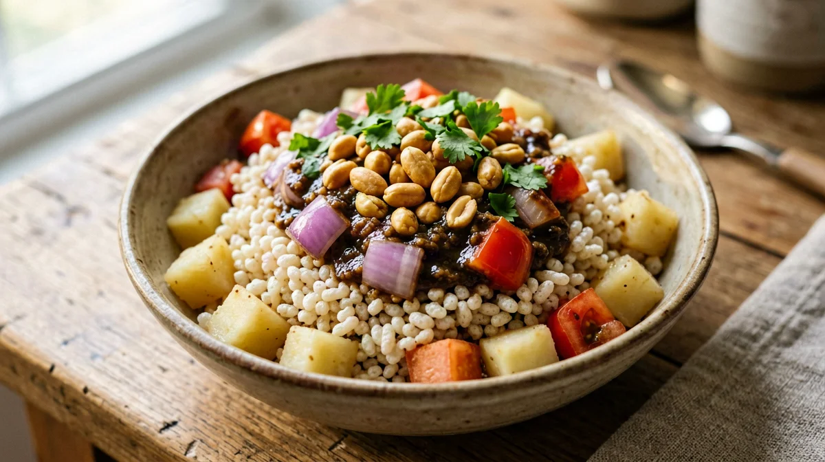 Puffed rice bhel puri with potato and peanuts
