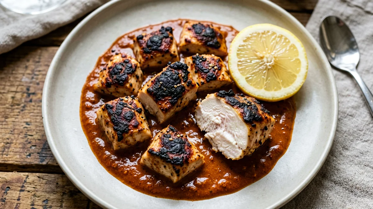 Tandoori chicken bites with yogurt and lemon