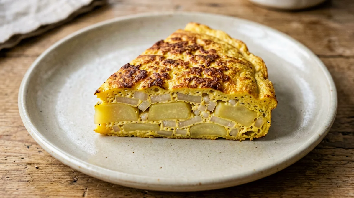 Tortilla vegana di patate e farina di ceci