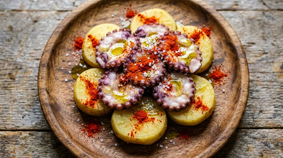 Galician octopus with potatoes and paprika
