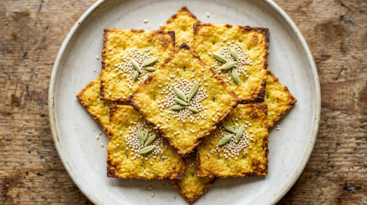 Crackers di mais ai semi di finocchio e sesamo