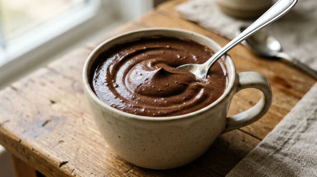 Crema di tofu setoso, banana e cacao amaro