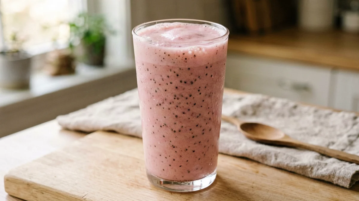 Frullato proteico di soia, fragole e tofu setoso