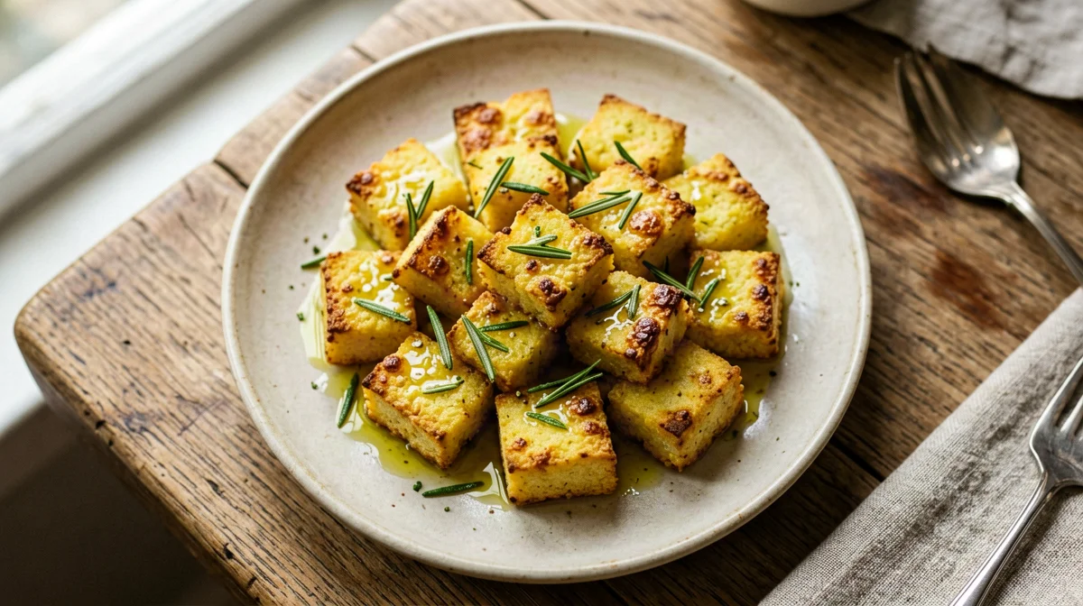 Baked rosemary polenta bites