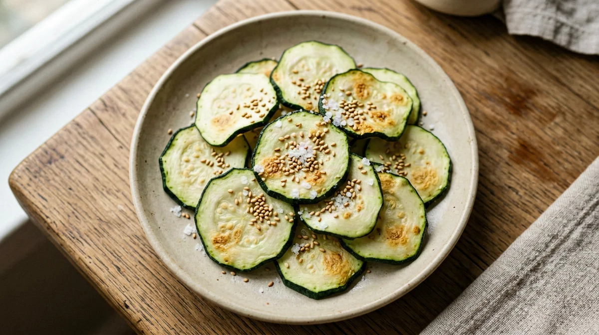 Baked zucchini chips with sesame