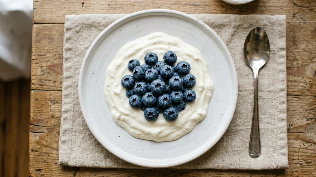 Protein soy yogurt with blueberries