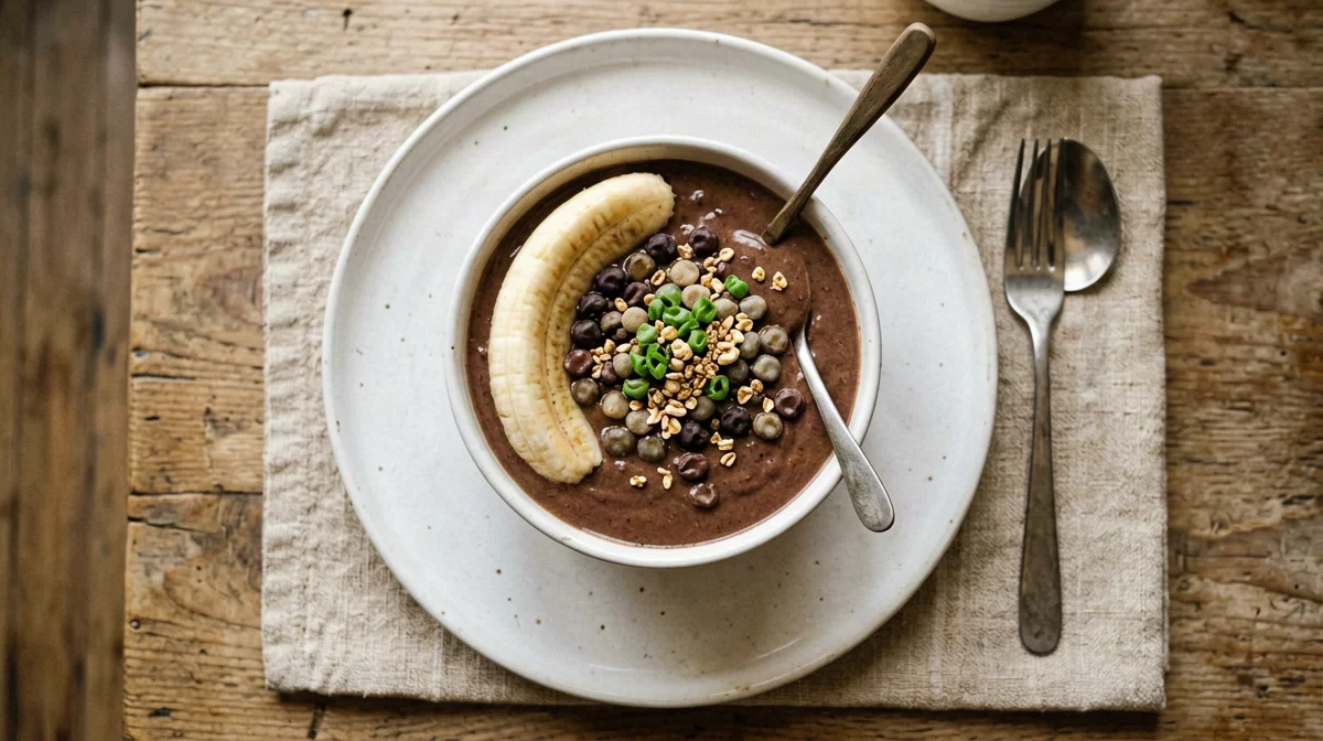 Chocolate banana pea shake