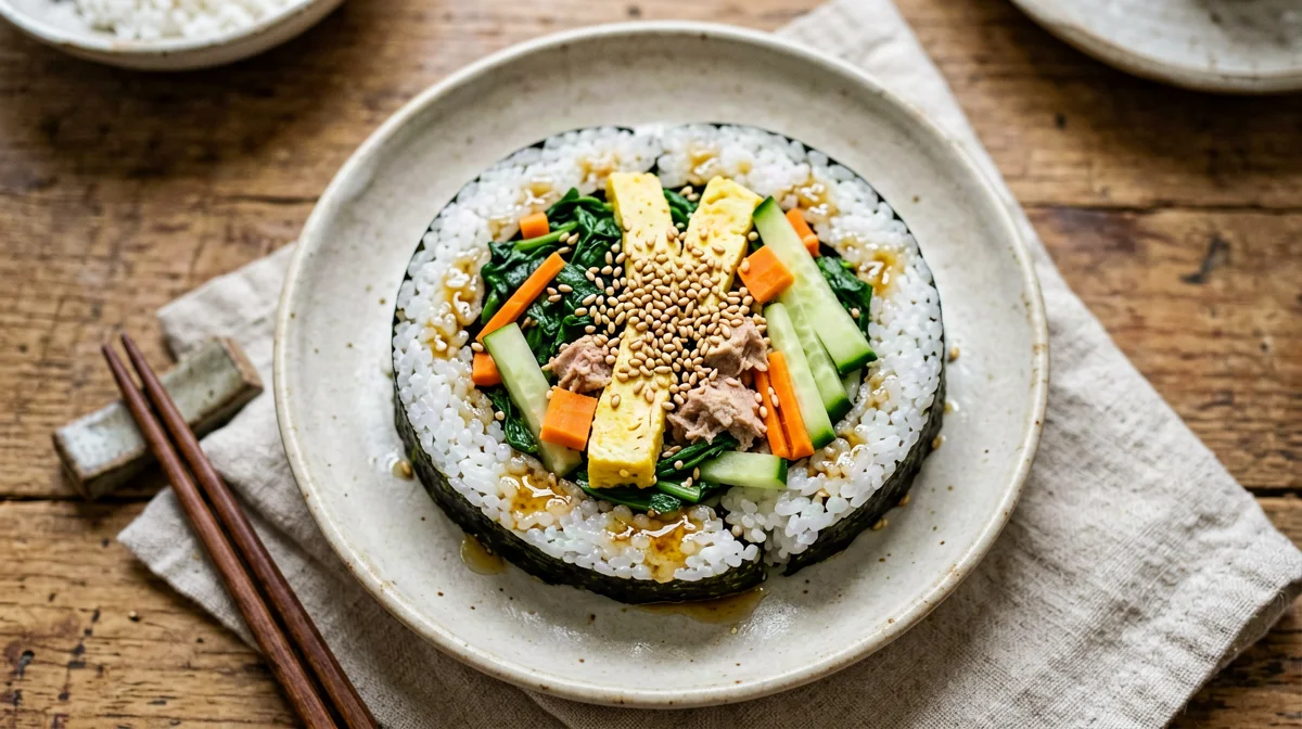 Kimbap di tonno, uovo, spinaci e carote