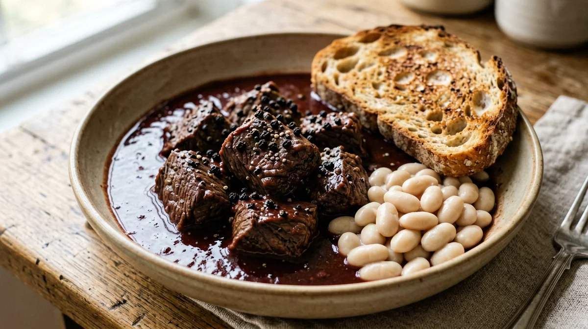 Light Tuscan peposo with cannellini beans