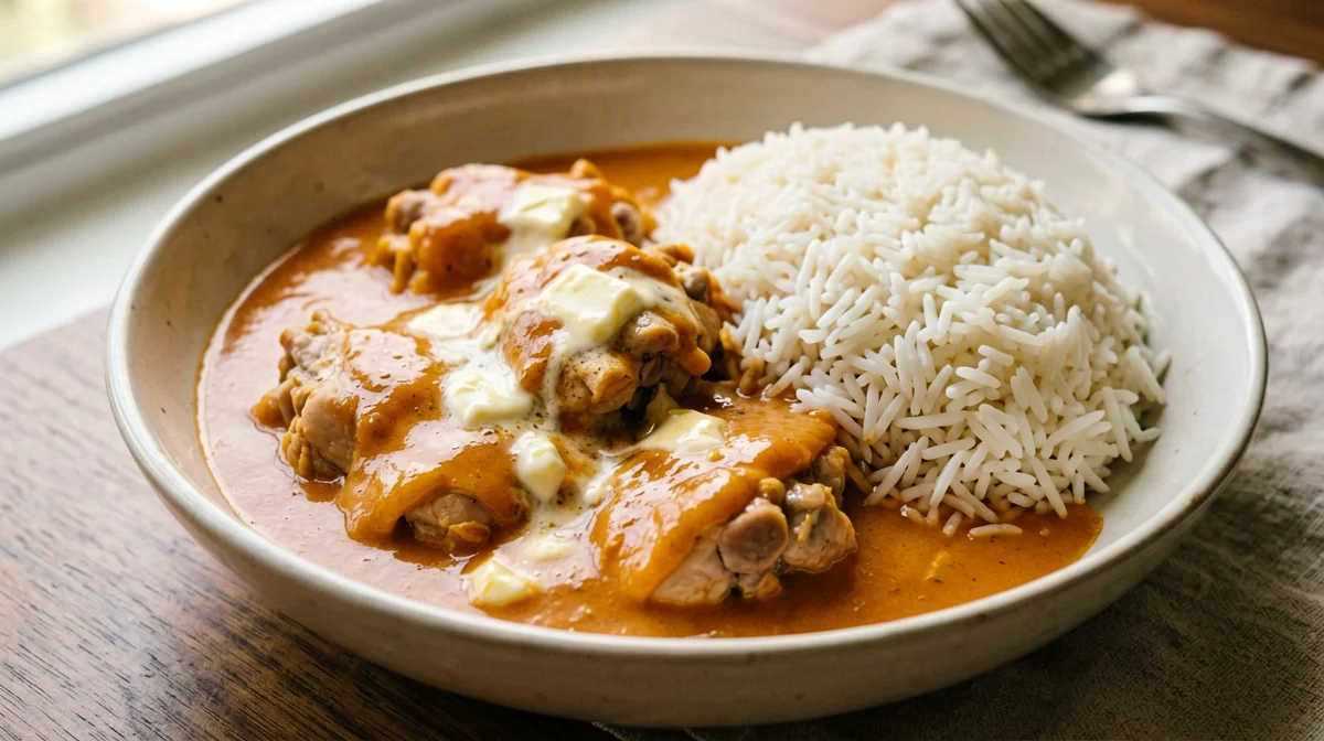 Murgh makhani leggero allo yogurt con riso basmati