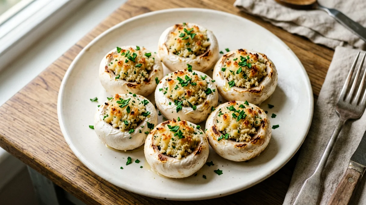 Funghi champignon ripieni gratinati al vino bianco