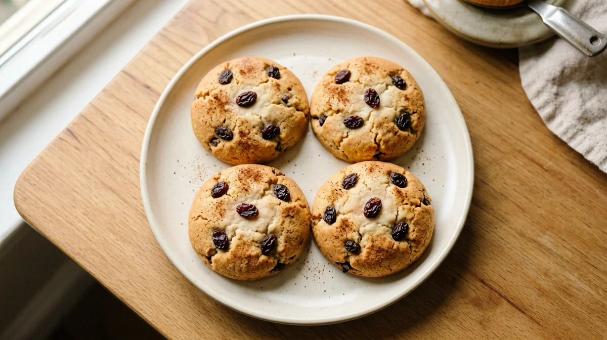 Biscotti morbidi di ceci alla cannella e uvetta