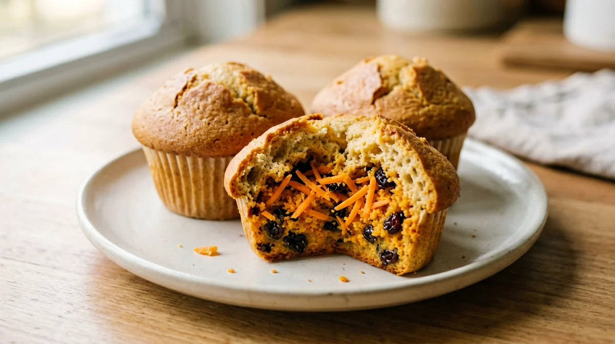 Muffin vegano di lenticchie rosse e carota