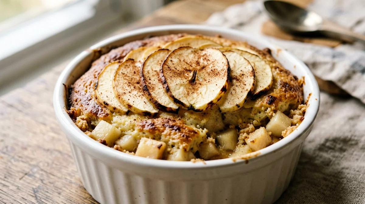 Vegan chickpea apple cake for one