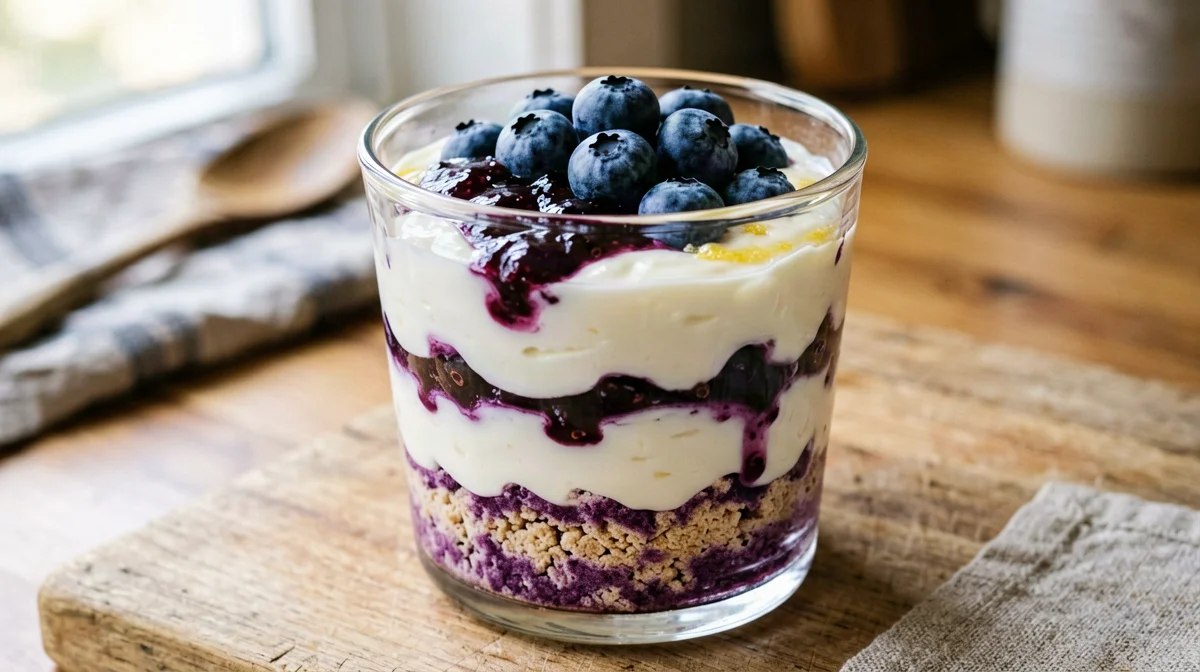 Tiramisù vegano ai mirtilli e limone