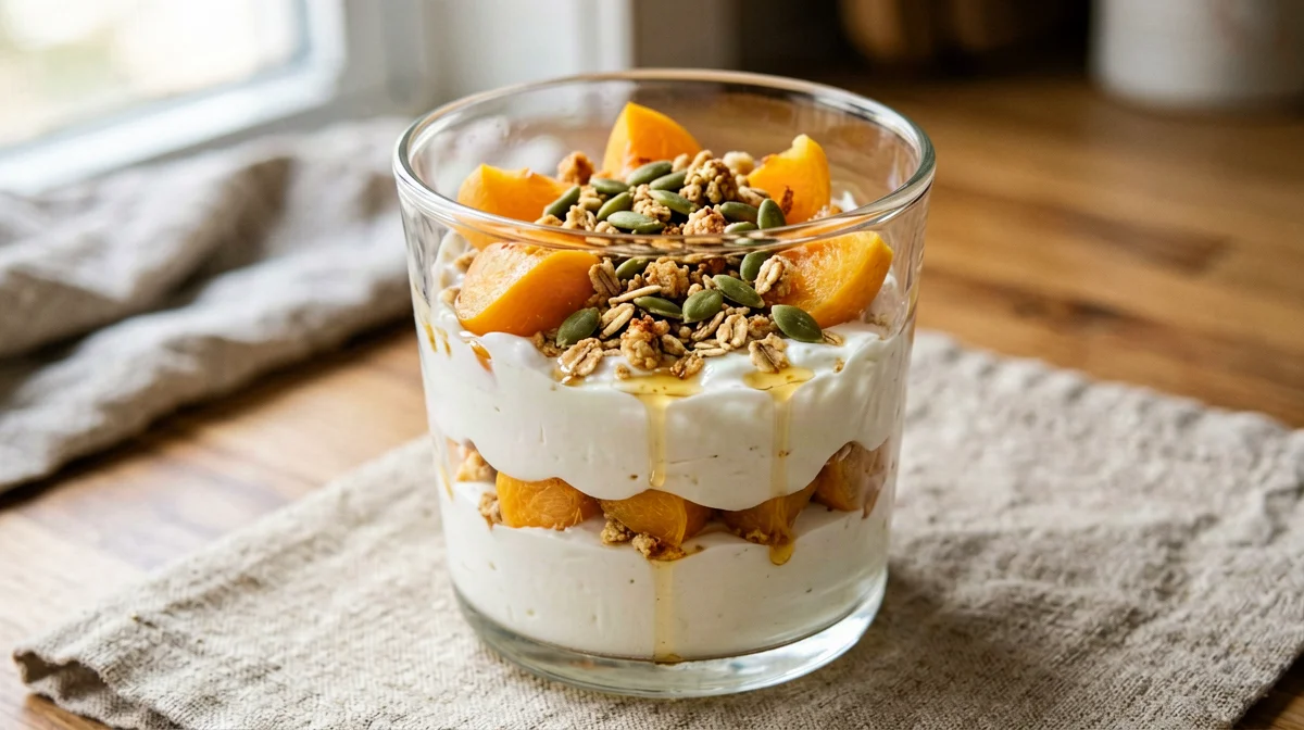 Parfait di quark con albicocche e semi di zucca