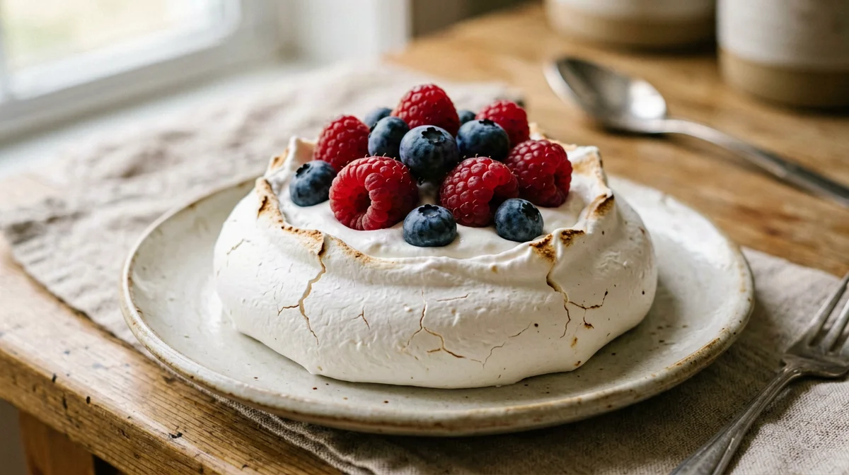 Mini pavlova with skyr and berries