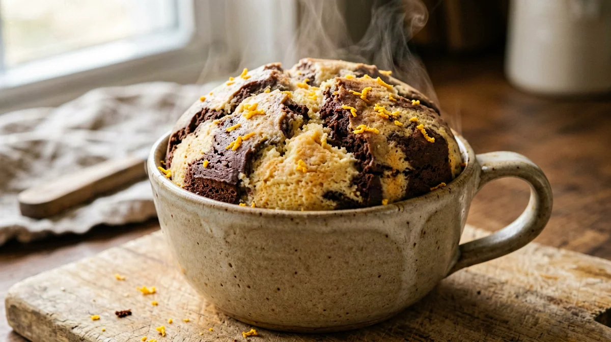 Orange chocolate quark mug cake