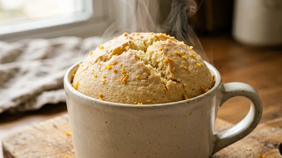 Orange soy flour mug cake