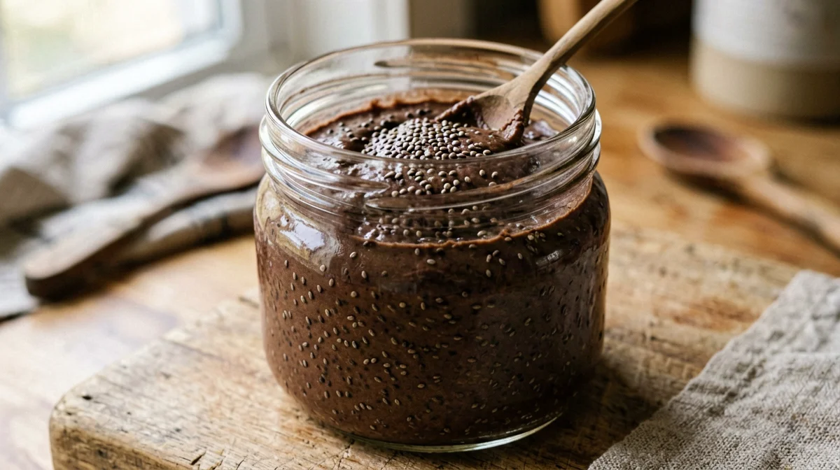Chocolate chia and silken tofu pudding