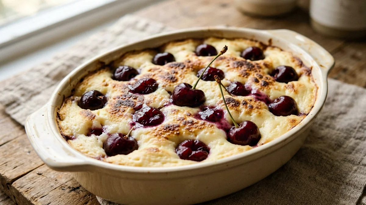 Clafoutis vegano di ciliegie con farina di soia
