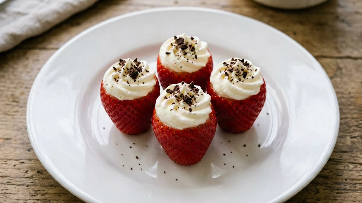 Fragole ripiene di crema di tofu al limone
