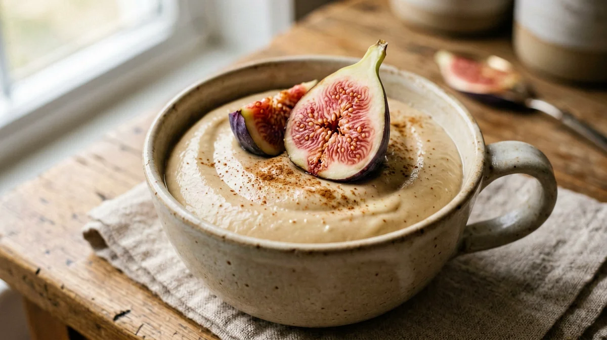 Budino di tofu al tahina con fichi freschi