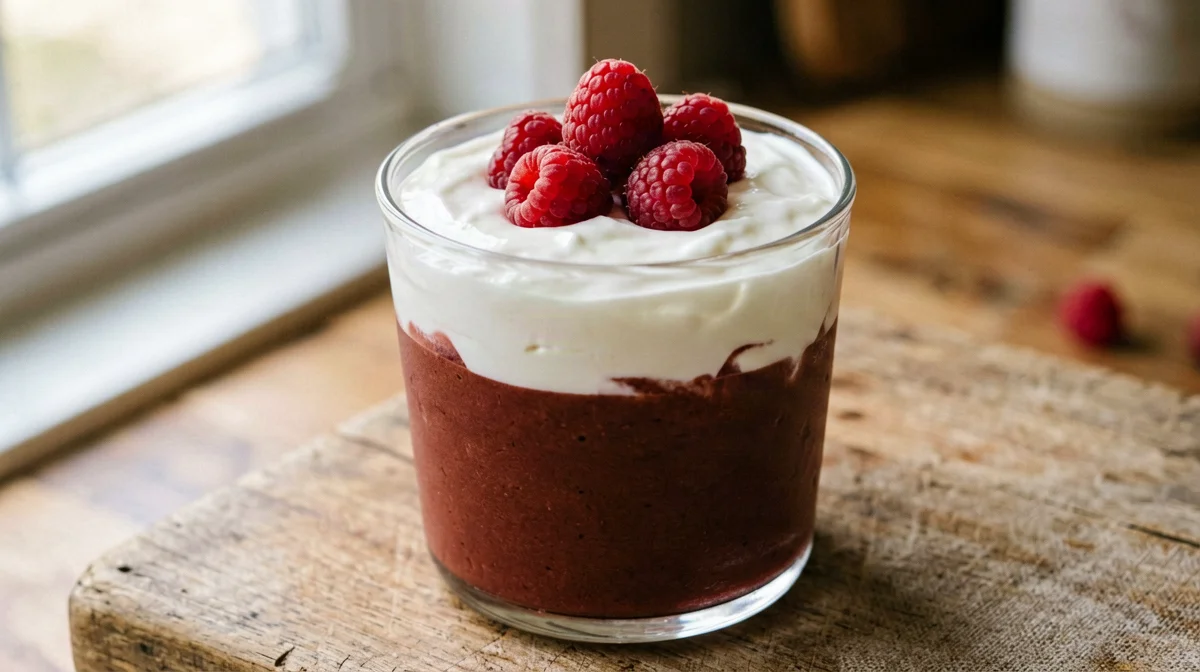 Red velvet silken tofu and beetroot cup
