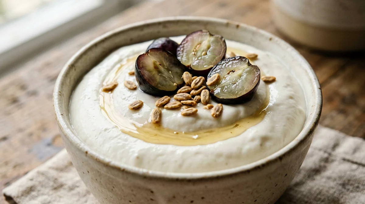 Cardamom skyr cup with black grapes