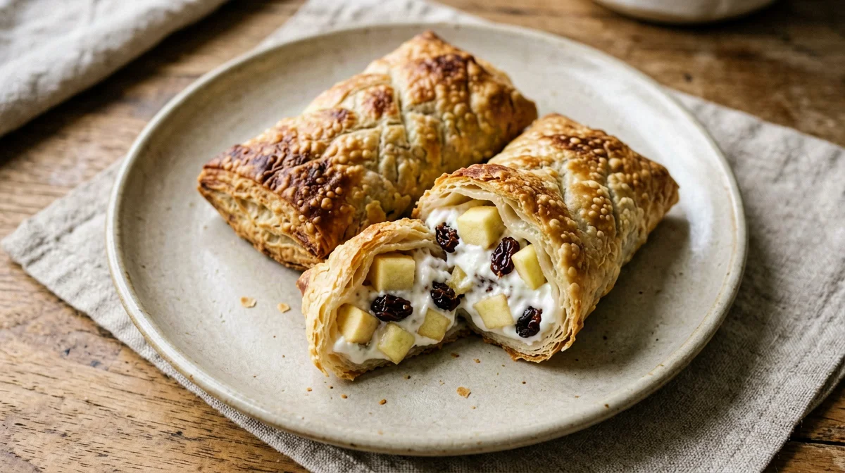 Filo parcels with ricotta, quark and apple