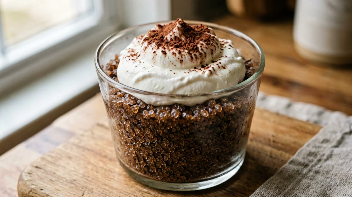 Coffee granita with skyr cream