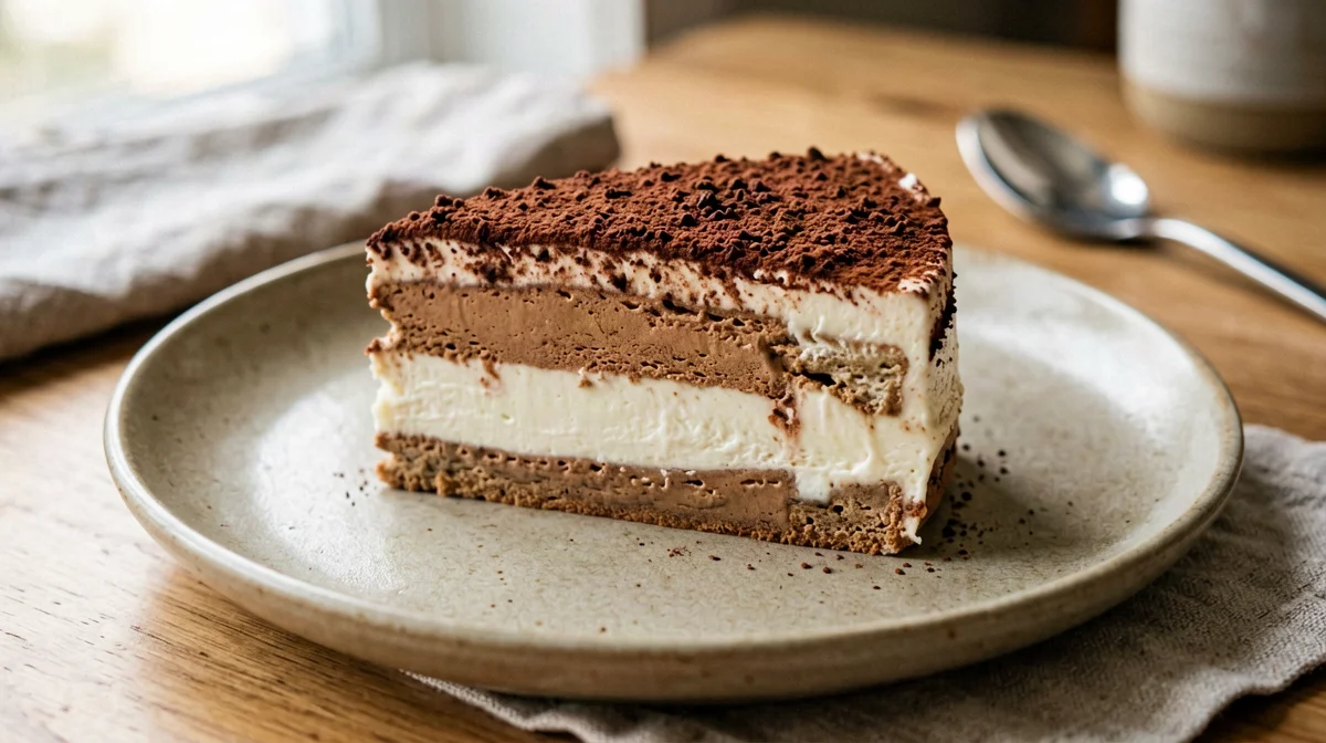 Semifreddo bicolore di yogurt greco al cacao e vaniglia