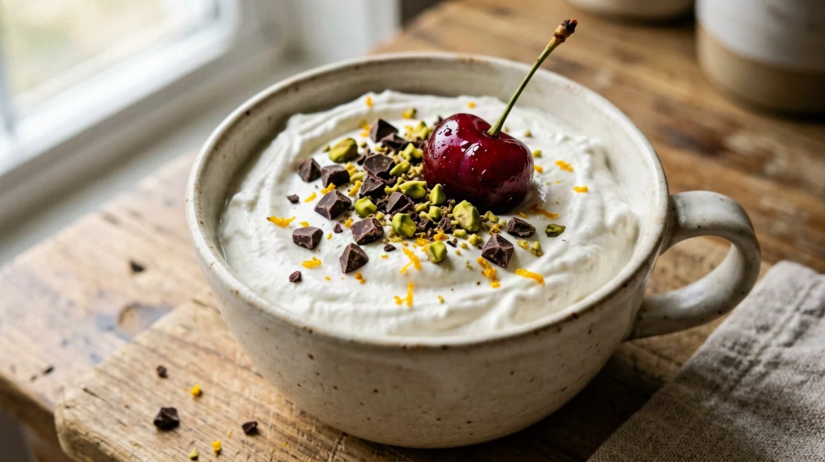 Sicilian cassata cup with ricotta and skyr