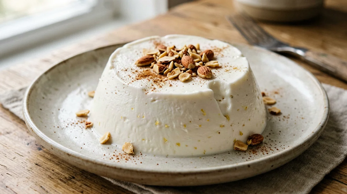 Biancomangiare proteico al limone con mandorle
