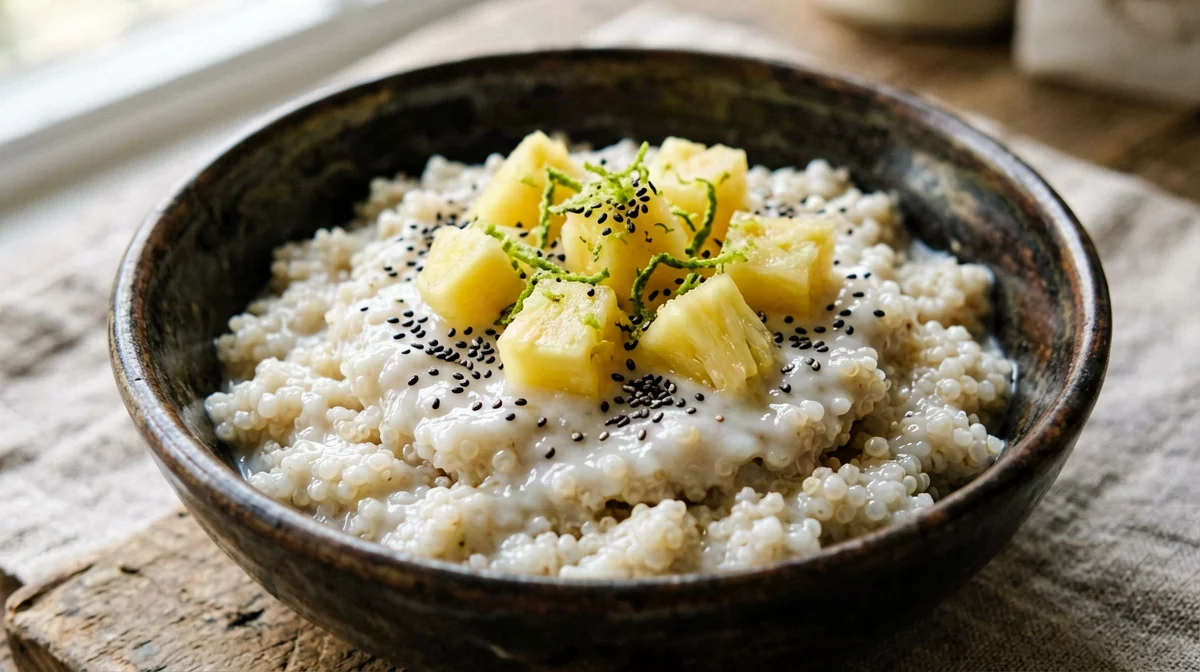 Quinoa al latte di cocco con ananas e lime