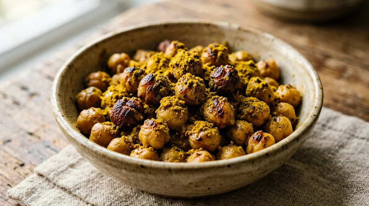 Oven-crisp chickpeas with curry and turmeric