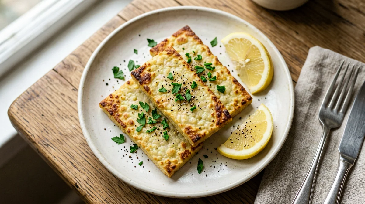 Panelle al forno con limone e prezzemolo