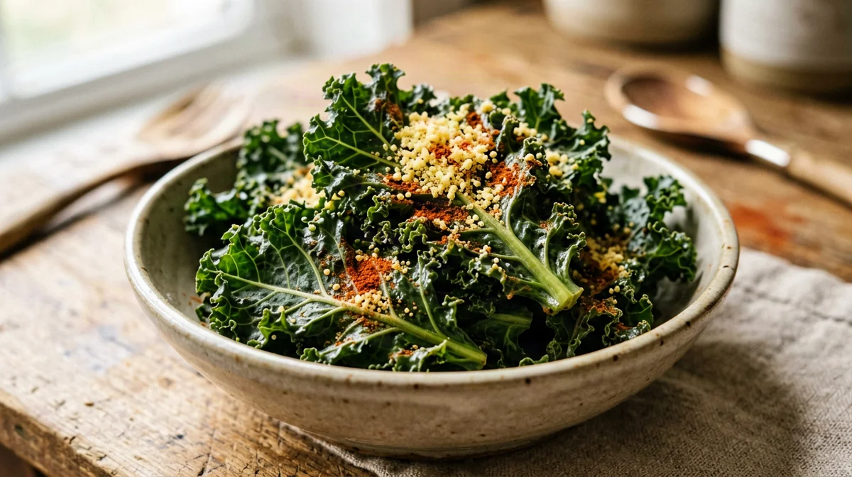 Kale chips with nutritional yeast