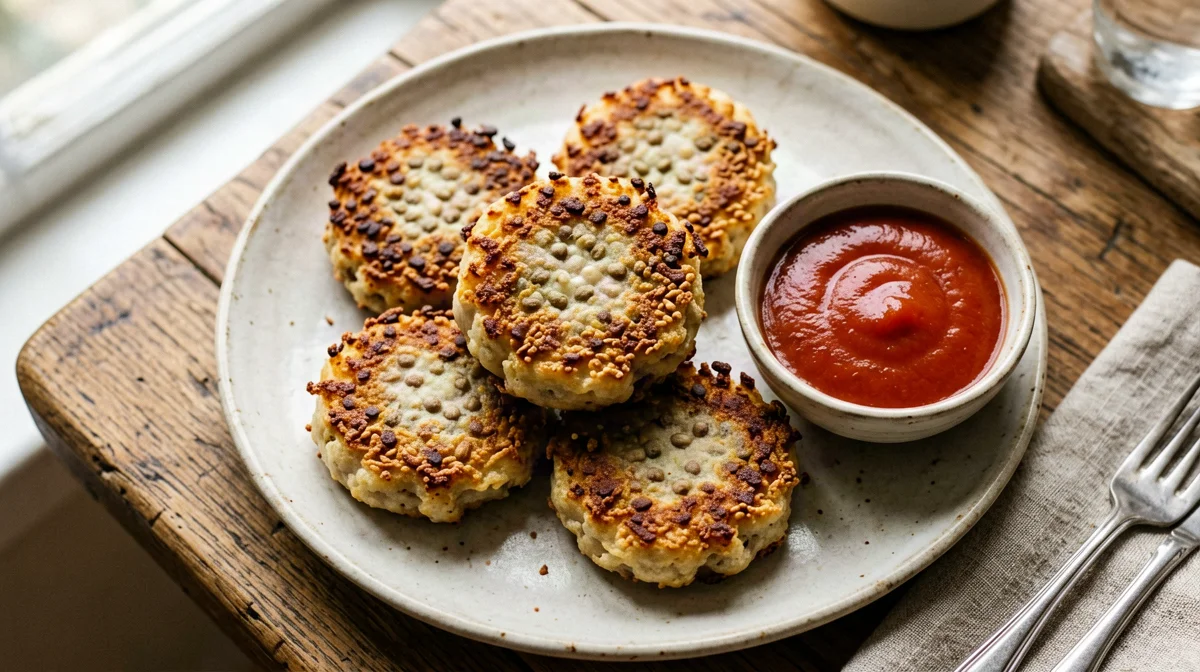 Akara al forno di fagioli dall'occhio con salsa di pomodoro