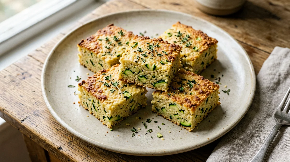 Tortino di miglio e zucchine al timo