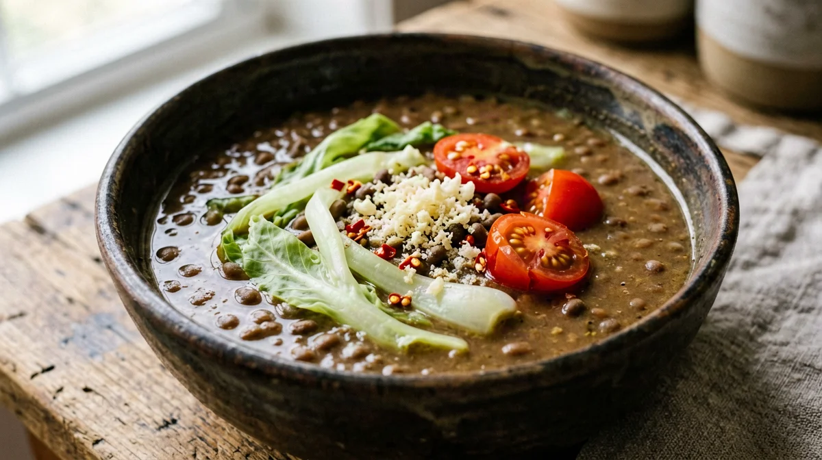 Zuppa di lenticchie e scarola alla napoletana