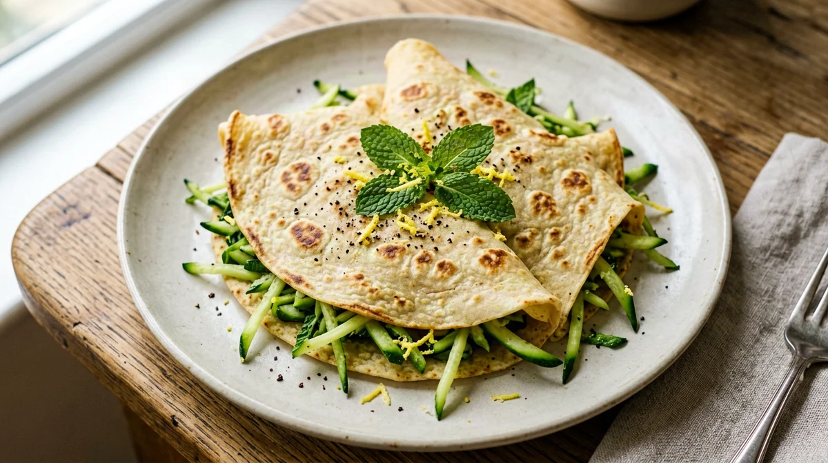 Crespelle di ceci con zucchine e menta