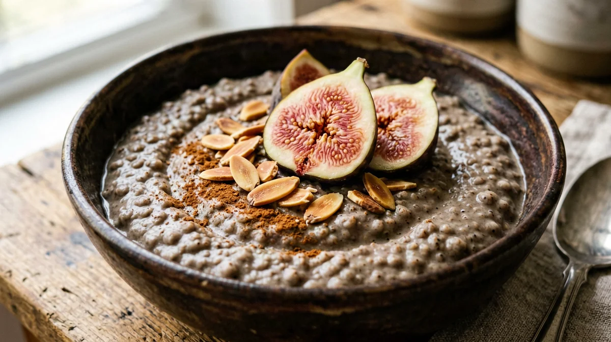 Buckwheat porridge with figs and almonds