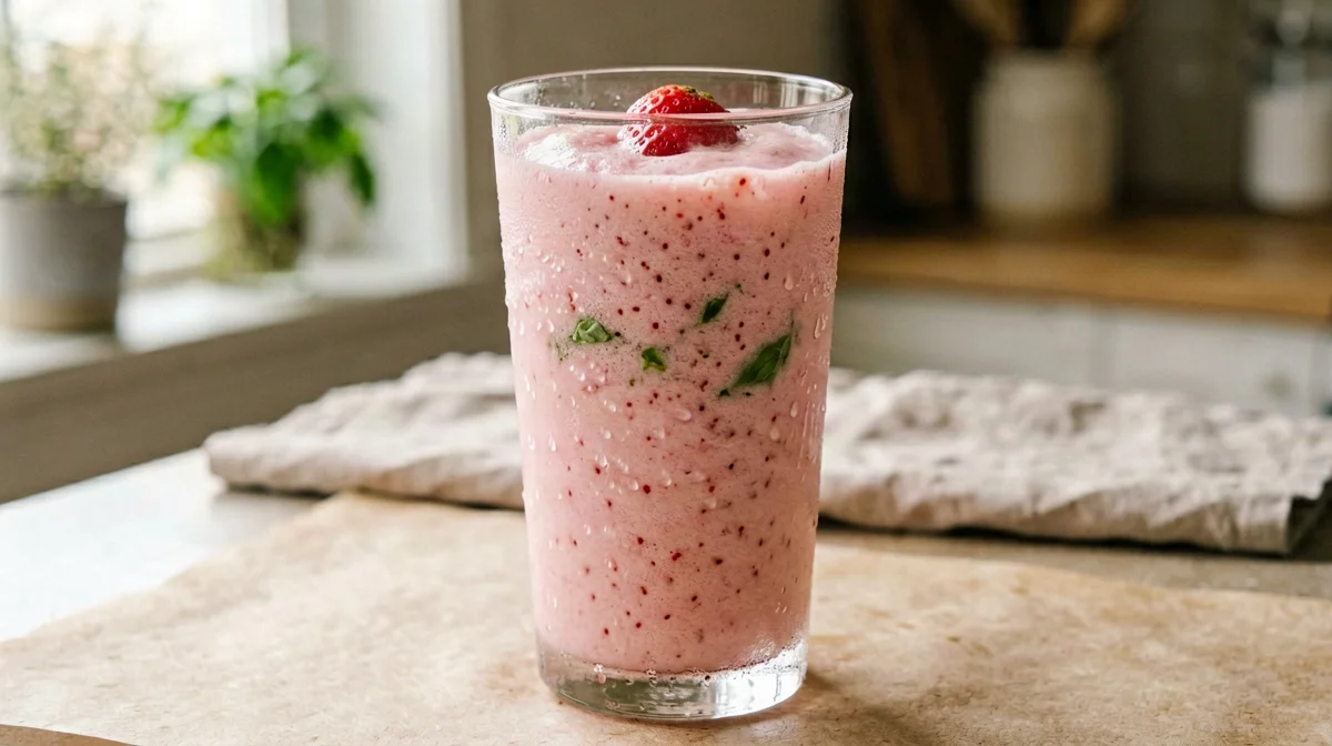 Strawberry basil protein smoothie