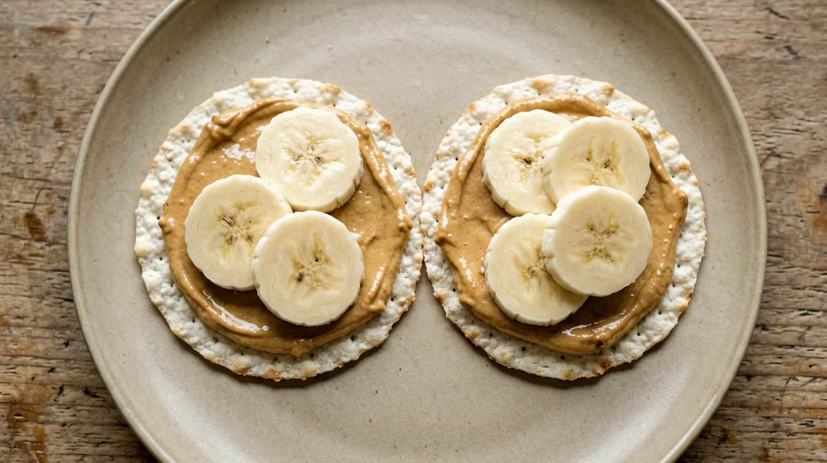 Gallette di riso con crema proteica alle arachidi e banana