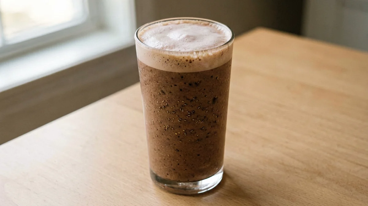 Frullato proteico moka al cacao e datteri
