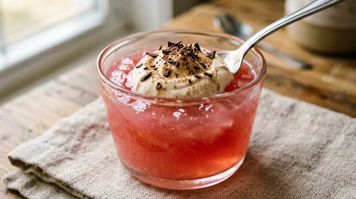 Gelo di anguria con crema proteica alla cannella