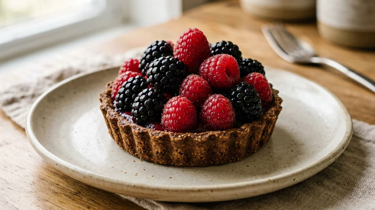 Buckwheat protein berry tartlet