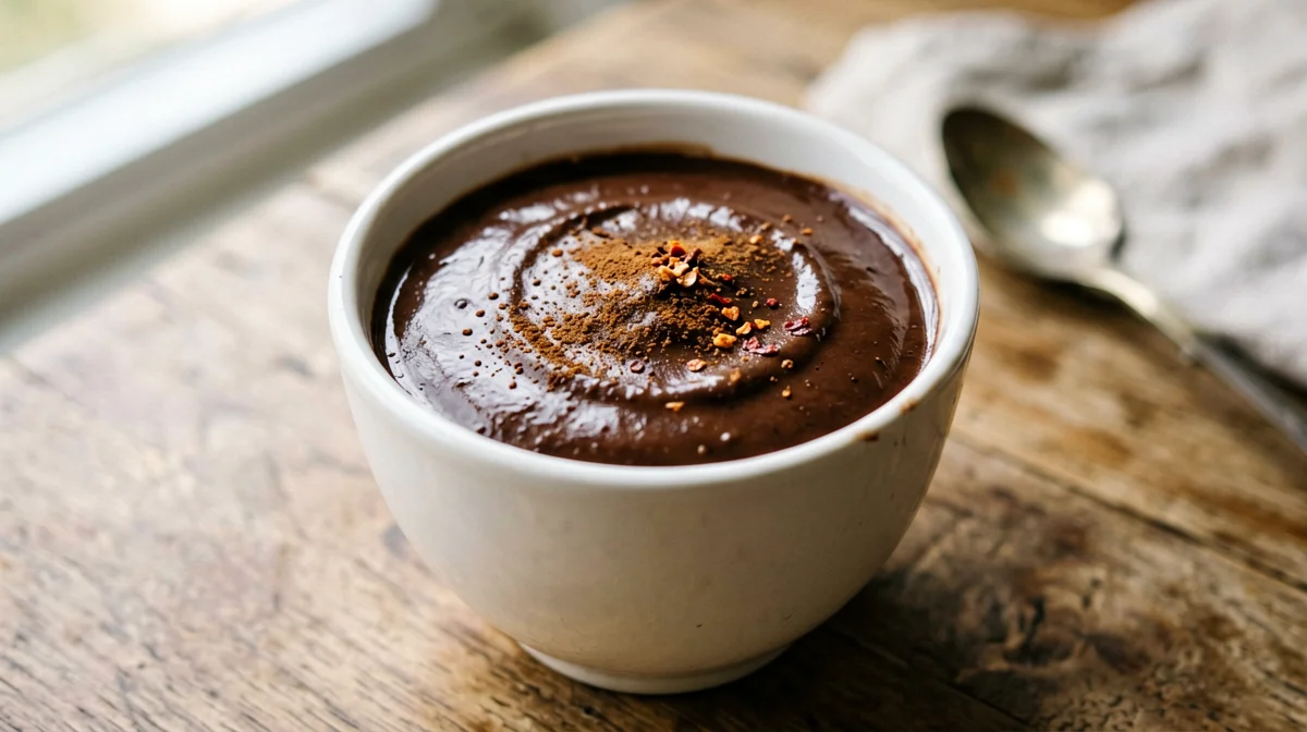 Budino di soia al cacao e peperoncino
